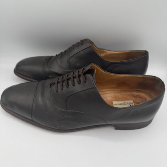 Moreschi Men\'s Dark Brown Leather Oxford Shoes Size 11.5